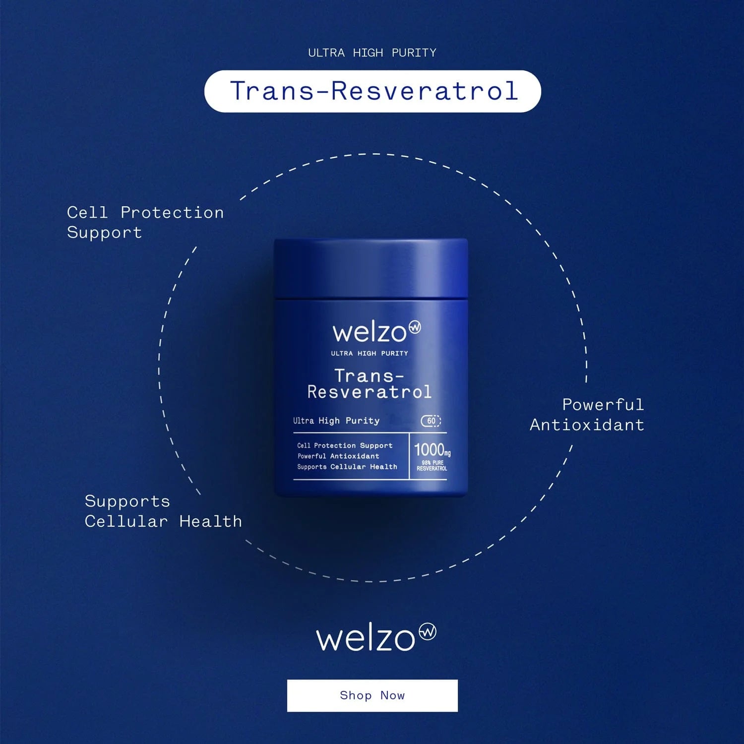 Welzo Ultra Purity NMN Pro + Akkermansia + Trans-Resveratrol Supplement Bundle